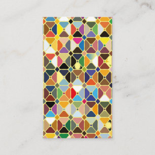 Tarjeta De Recepción Patrones geométricos multicolores con formas octóg