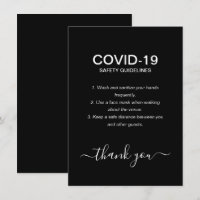 Pautas de seguridad sencillas de Covid en blanco y