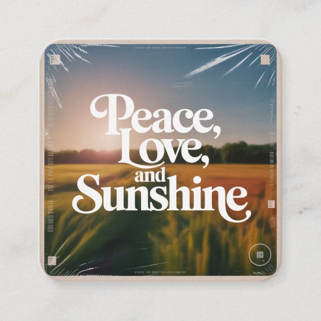 Tarjeta De Recepción Paz, Amor y Sol (Anverso)