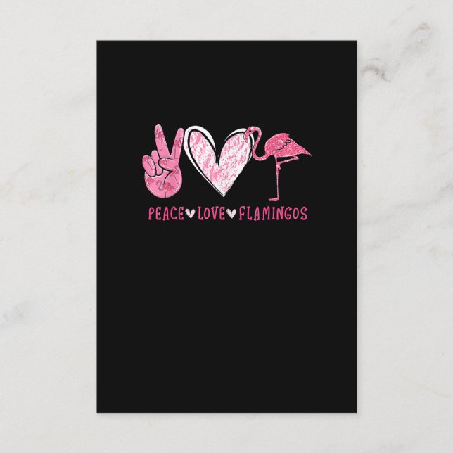 Tarjeta De Recepción Peace Love Flamingo | Flamingo Lover (Anverso)
