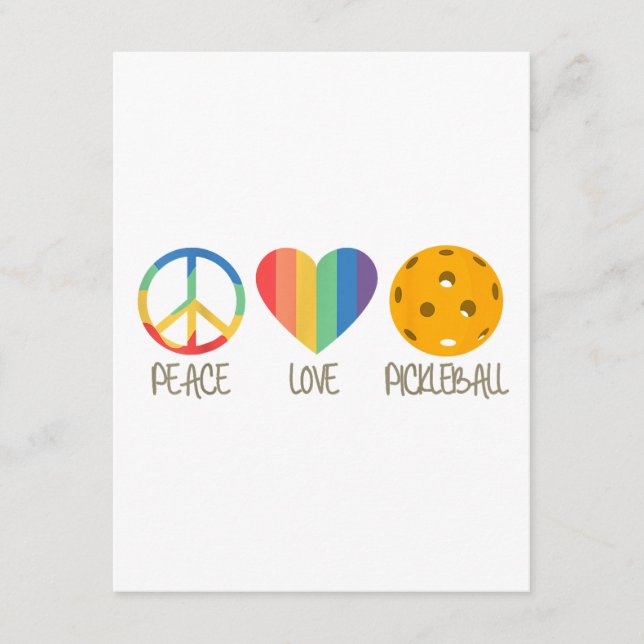 Tarjeta De Recepción Peace Love Pickleball (Anverso)