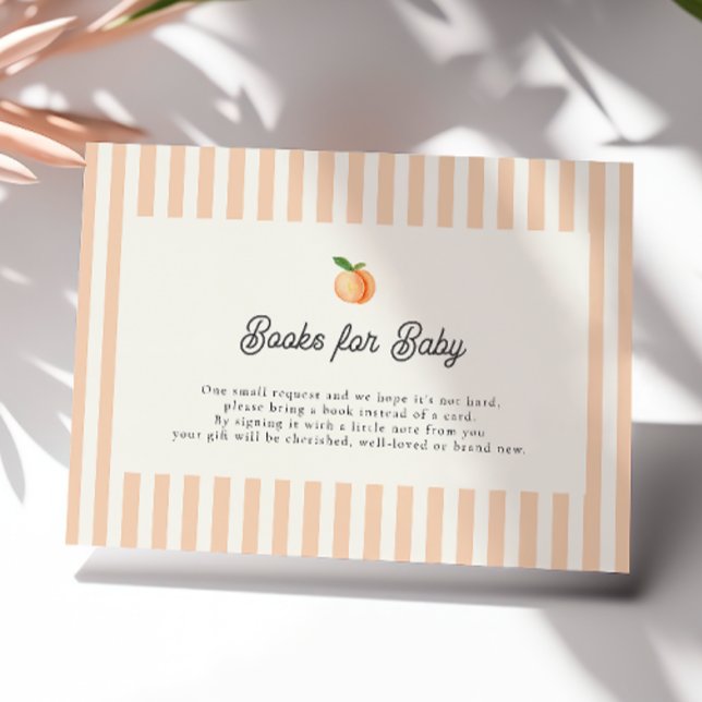 Tarjeta De Recepción Peach Baby Shower Books for Baby Enclosure Card (Subido por el creador)