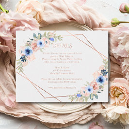 Tarjeta De Recepción Peach Blue Wedding Collection