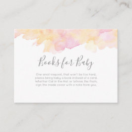 Tarjeta De Recepción Peach Books rosa para bebé Baby Shower Insertar ta
