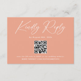 Tarjeta De Recepción Peach Coral Wedding RSVP