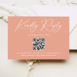 Tarjeta De Recepción Peach Coral Wedding RSVP