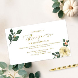 Tarjeta De Recepción Peach Floral Calabaza Brillante Ducha Solicitud de