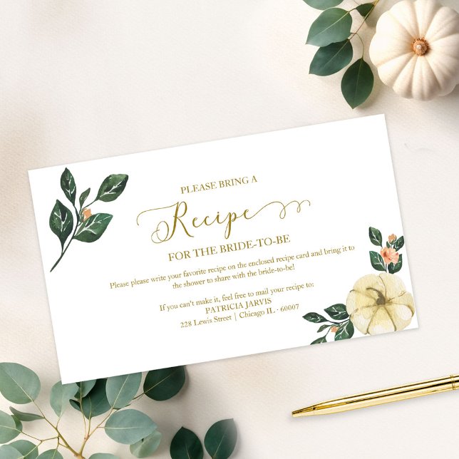 Tarjeta De Recepción Peach Floral Calabaza Brillante Ducha Solicitud de (Subido por el creador)