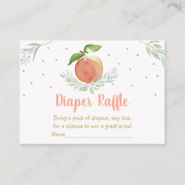 Tarjeta De Recepción Peach Gold Floral Baby Shower Diaper Raffle