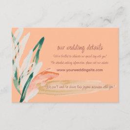Tarjeta De Recepción Peach Modern Boda