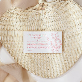 Tarjeta De Recepción Peach Pink Garden Chinoiserie Solicitud