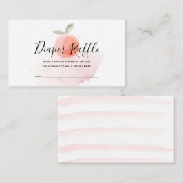 Tarjeta De Recepción Peach Watercolor Baby Shower Diaper Raffle