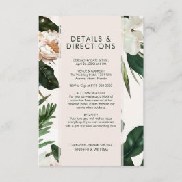 Tarjeta De Recepción Peach White Peonies and Green Leaves Boda Floral