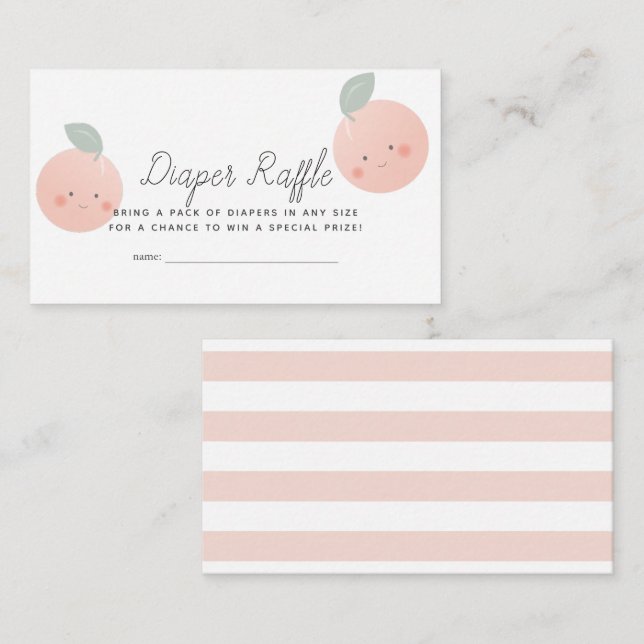 Tarjeta De Recepción Peaches y Cream Baby Shower Diaper Raffle Ticket (Anverso / Reverso)