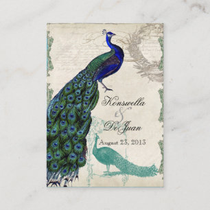 Tarjeta De Recepción Peacock de época 5 - Información sobre las direcci