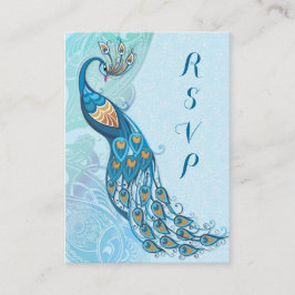 Tarjeta De Recepción Peacock Lace Elegance Wedance Wedding RSVP