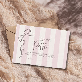 Tarjeta De Recepción Pearl Bow Baby en Coquet Baby Shower Sorteo de Pañ