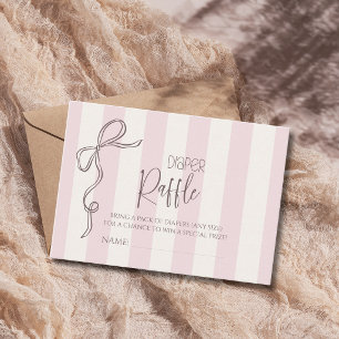 Tarjeta De Recepción Pearl Bow Baby en Coquet Baby Shower Sorteo de Pañ