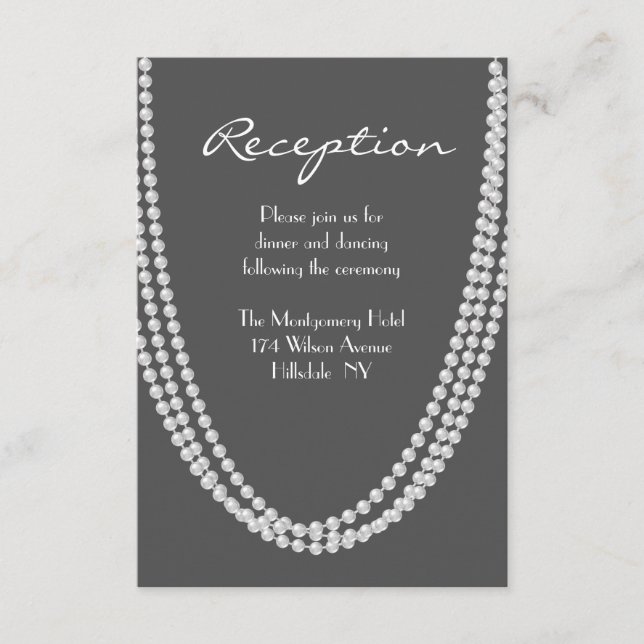 Tarjeta de recepción Pearl de 1920 - gris (Anverso)