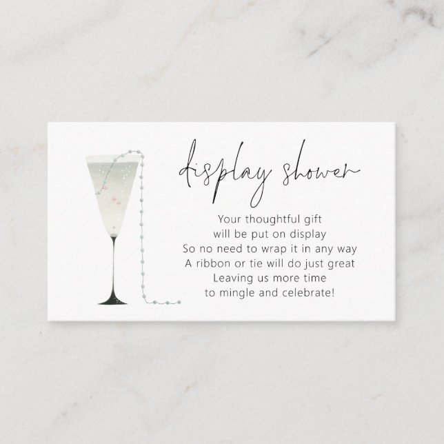 Tarjeta De Recepción Pearls Prosecco Bridal Display Shower Gift (Anverso)