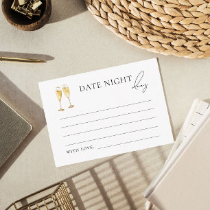 Tarjeta De Recepción Pearls & Prosecco Bridal Shower Date Ideas nocturn