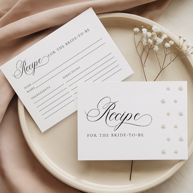 Tarjeta De Recepción Pearls Recipe Card for the Bride to Be (Subido por el creador)