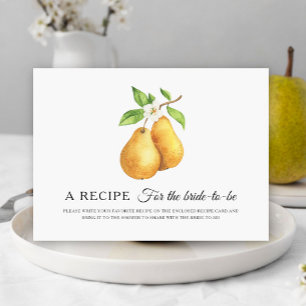 Tarjeta De Recepción Pears bridal Ducha Receta para que la novia esté