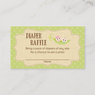 Tarjeta De Recepción Peas En Un Pod Baby Shower Diaper Raffles Tickets