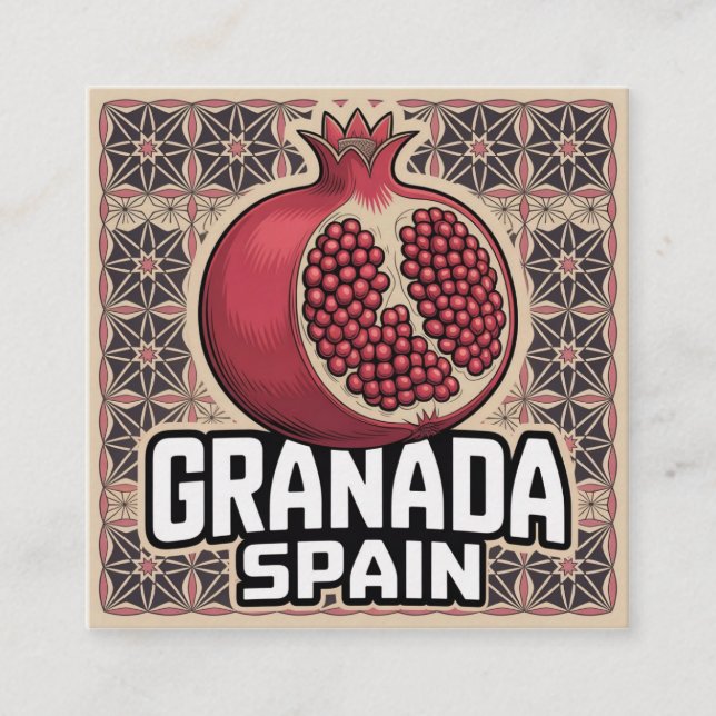 Tarjeta De Recepción Pegatina de Granada España (Anverso)