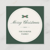 Pegatina de regalo de Navidad de la familia "Merry