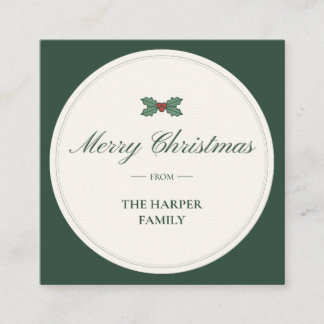 Tarjeta De Recepción Pegatina de regalo de Navidad de la familia "Merry