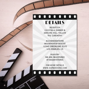 Tarjeta De Recepción Película Poster Tira de película Boda blanco y neg