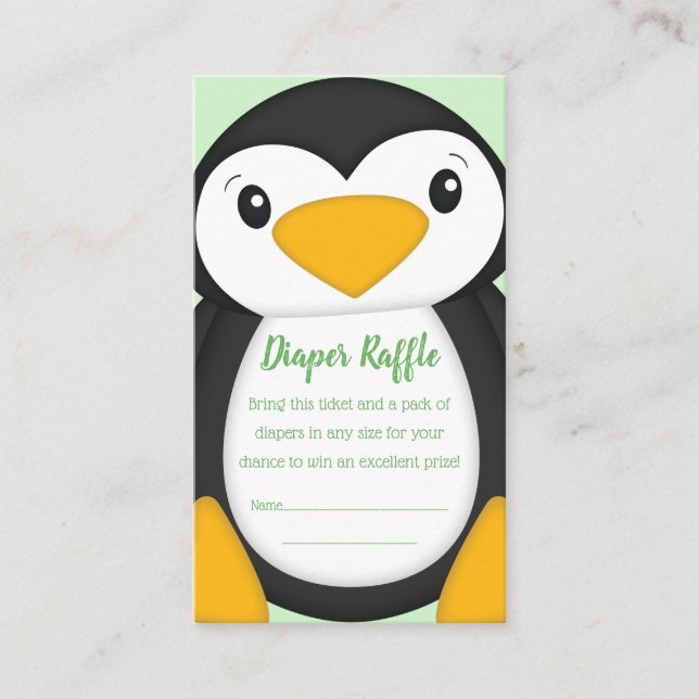Tarjeta De Recepción Penguin Baby Shower (Anverso)