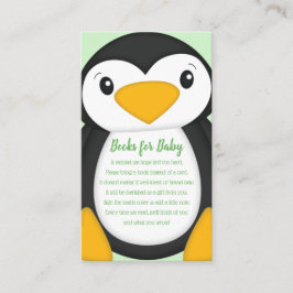 Tarjeta De Recepción Penguin Baby Shower Green