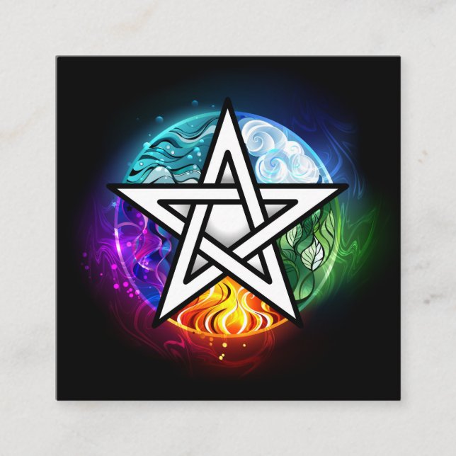Tarjeta De Recepción Pentagrama de Wiccan (Anverso)