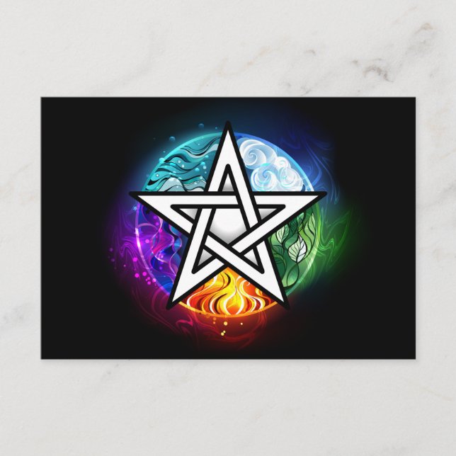 Tarjeta De Recepción Pentagrama de Wiccan (Anverso)