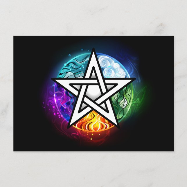 Tarjeta De Recepción Pentagrama de Wiccan (Anverso)