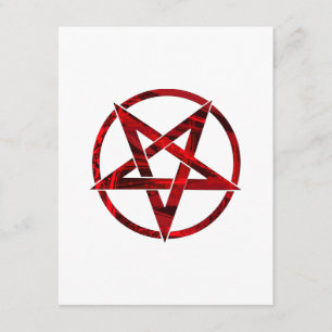 Tarjeta De Recepción Pentagrama del Diablo Rojo