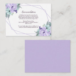 Tarjeta De Recepción Peonías acuarela de menta lavanda con detalles geo