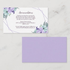 Tarjeta De Recepción Peonías acuarela menta lavanda con detalles geomét