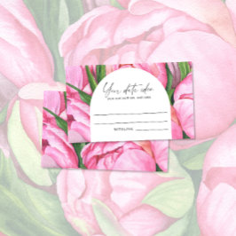 Tarjeta De Recepción peonías acuarelas - Ideas nocturnas de fecha \ Fra