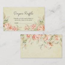 peonías de venado verde Baby Shower Diaper Raffle