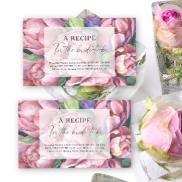 Tarjeta De Recepción peonías de vintage - Receta para que la novia sea