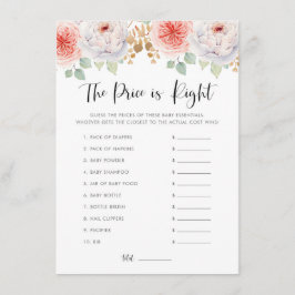 Tarjeta De Recepción Peonies y hojas de oro adivinan el juego de precio