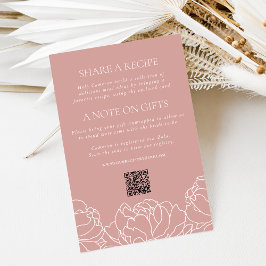 Tarjeta De Recepción Peony Garden Bridal Shower Enclosure Card