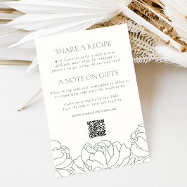 Tarjeta De Recepción Peony Garden Bridal Shower Enclosure Card
