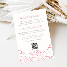 Tarjeta De Recepción Peony Garden Bridal Shower Enclosure Card