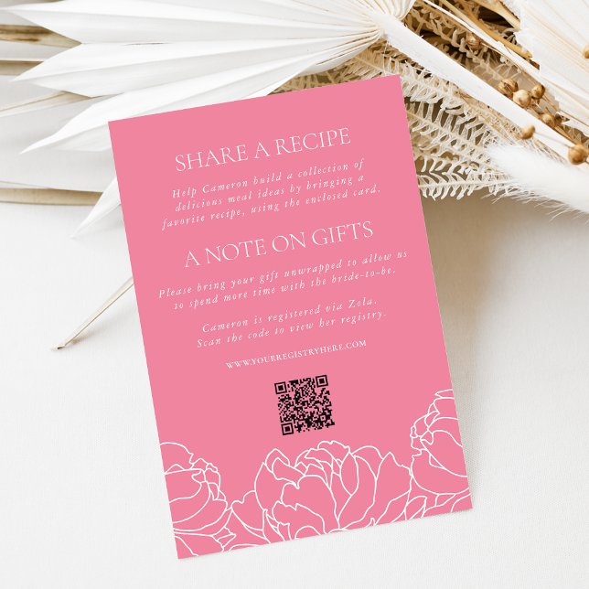 Tarjeta De Recepción Peony Garden Bridal Shower Enclosure Card (Subido por el creador)