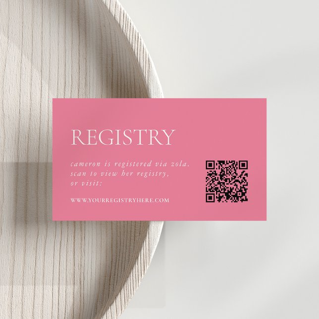 Tarjeta De Recepción Peony Pink | Registro de duchas de novias QR (Subido por el creador)