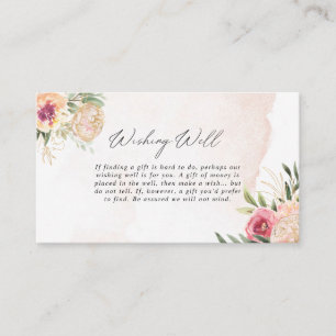Tarjeta De Recepción Peony y flores de Relieve metalizado dorado desean